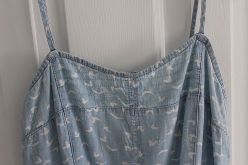 SO Chambray Print Smocked Back Girls' Sundress, XS - Picture 2 of 3