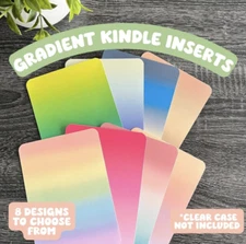 Gradient Colorful E-Reader Cardstock Insert  Accessory for Clear Case Covers