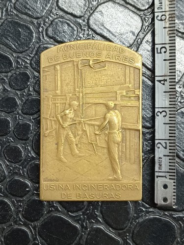 Medal Argentina Usina Incineradora De Basuras Of Buenos Aires 1926 Bronze - Picture 6 of 7