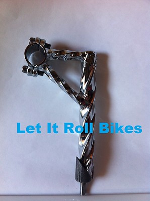 BICYCLE STEM 22.2MM CHROME LOWRIDER BEACH CRUISER BMX MTB CHOPPER CYCLING BIKES