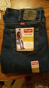 Mens Wrangler 5 Star Relaxed Fit Jeans Premium Denim