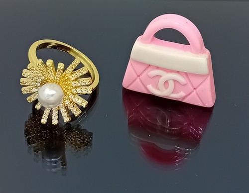 18K Gold Filled Stunning Italian Simulated Pearl 18ct GF Sunray Ring Size 7 - Picture 2 of 13