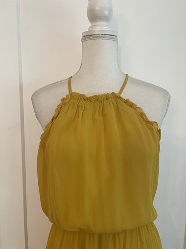 Maxi Vestido Para Mujer Reformation Amarillo Rambla Cruzado Espalda Abierta Talla M - Imagen 2 de 10