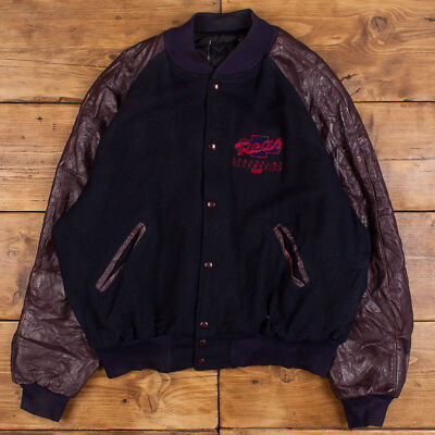 Vintage Varsity Jacke XL 80er Chevrolet schwarz Druckknopf