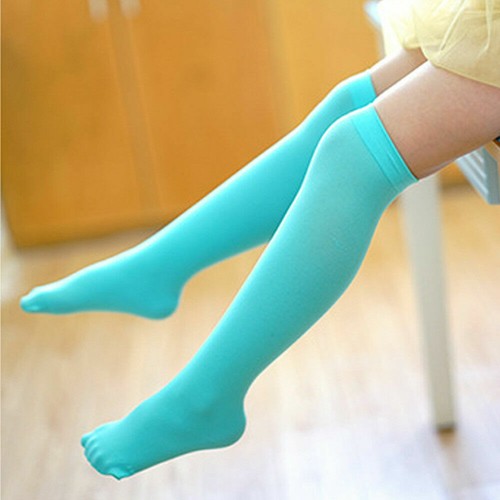 Baby Kid Girl Child Cotton Solid High Knee Socks Tights Leg Warmer Stockings - Picture 11 of 23