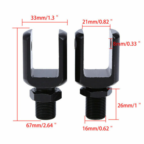 8mm Pair Motorcycle Shock Absorber Adapter Straight Fork End U-Type Universal - Picture 5 of 6