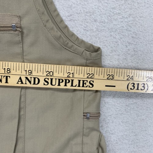 Fly Fishing Hunting Khaki Vest Adult Large Tons of Pockets Zippers Hook Loop - Picture 20 of 20