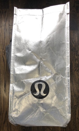 LULULEMON THIS IS YOGA Tote Bag Purse Handbag Silver Gray Large Medium - Picture 2 of 8