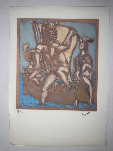 PABLO PICASSO Original Vintage Art Print Lithograph Signed Limited with COA
