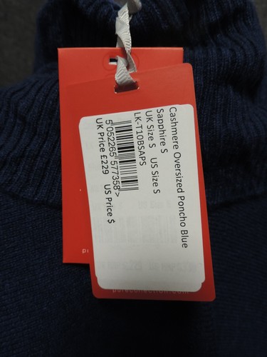 Pure Collection Cashmere Oversized Poncho Blue UK S RRP £229 Ln041 ii 04 - Picture 6 of 6