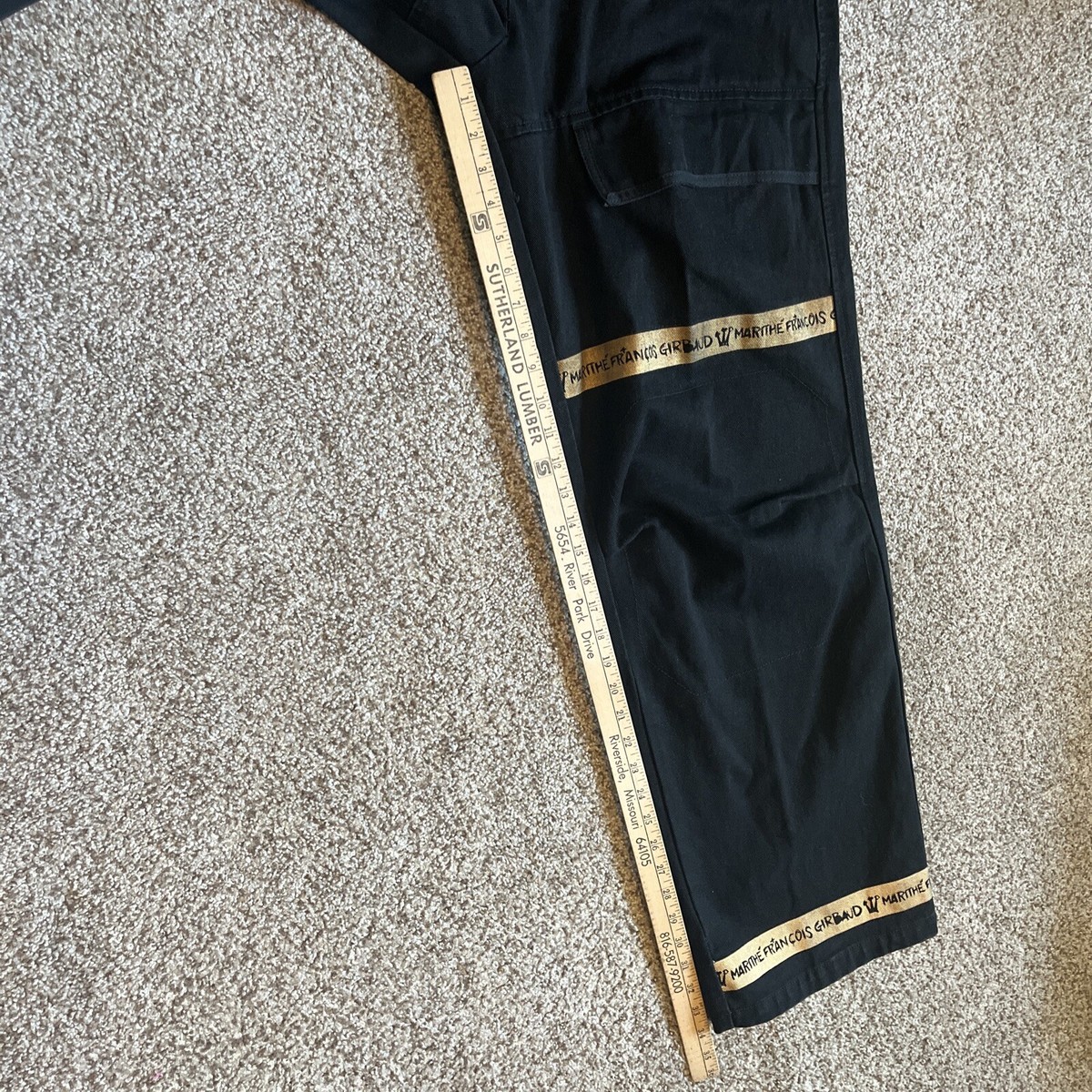 MARITHE FRANCOIS GIRBAUD極太カーゴ３６インチ Marithe Francois Girbaud Cargo Jeans Men 36 (35x34) Black