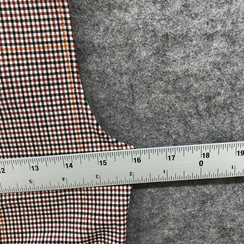 Theory Stretch Wool Belted Peplum Top Womens Sz P (SP) Brown Check Portland - Picture 7 of 10