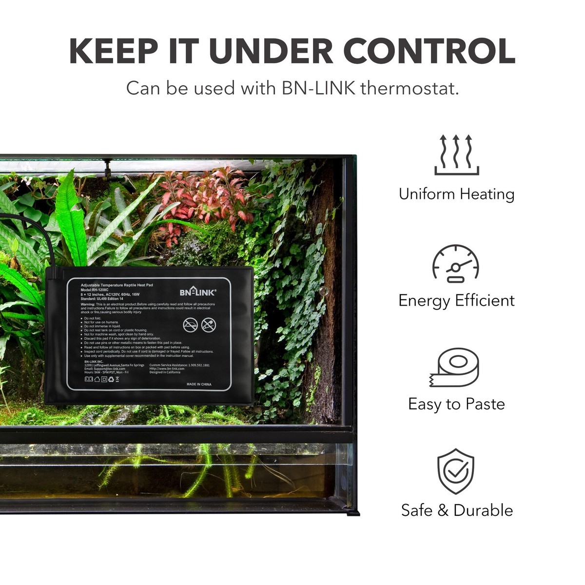 Gecko Heat Mat BN-LINK Reptile Heating Pad 6x8