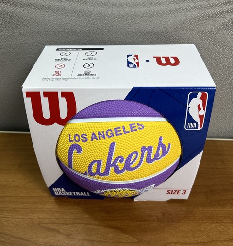 WILSON NBA LOS ANGELES LAKERS HARDWOOD CLASSIC MINI BASKETBALL WTB3200LAL -NIB - Picture 2 of 7