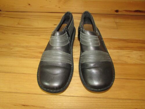 Naot 2-farbig grau Leder seitlicher Reißverschluss Clogs Komfort Schuhe Größe 9-9,5 kein Etikett SCHÖN!