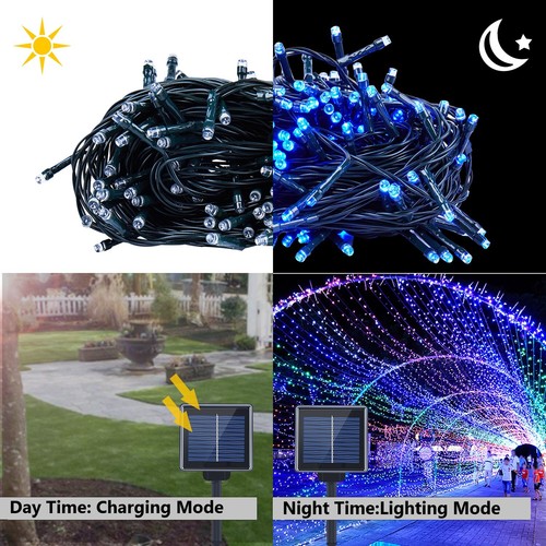 12M/22M/50M Solar Fairy String Lights LED Outdoor Garden Christmas Party Decor - Picture 9 of 28