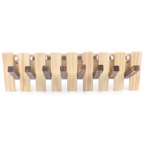 Holz Garderobenbügel mit Klapphaken Wandmontage Kleiderständer Kleiderbügel - Bild 4 von 12