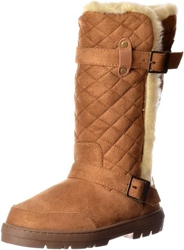 Ella breite Wade gesteppter Bikerfell gefütterter warmer flacher Winterstiefel Größe - Bild 4 von 9