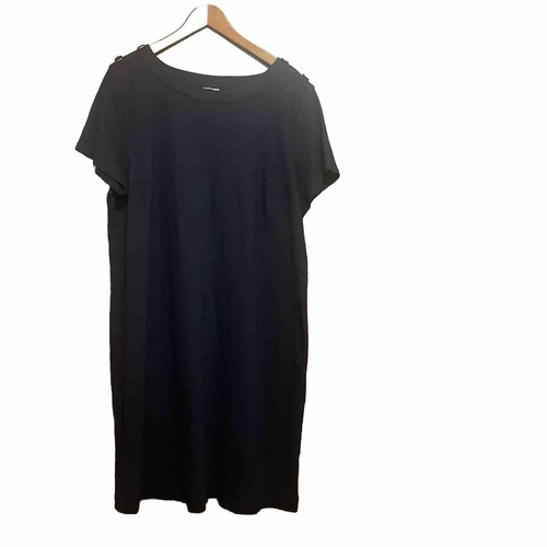Talbots Woman T-shirt Dress 3X Black Cotton Knee Length Versatile