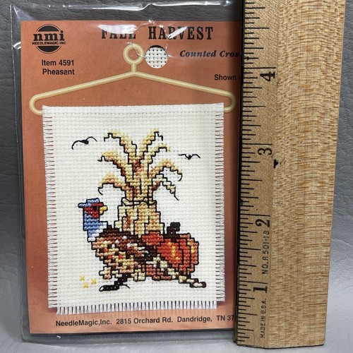 Counted Cross Stitch Kit 4591 Pheasant Fall Harvest NMI NOS Bird Pumpkin Decor - Picture 3 of 7