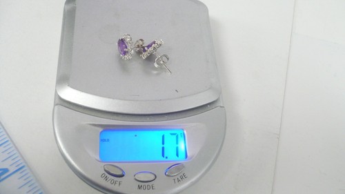 Pendientes Estate Sterling Post Amatista Circonita cúbica, Halo HERMOSOS - Imagen 4 de 8