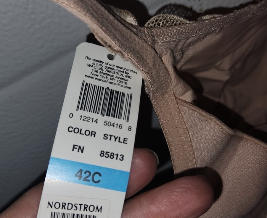 NWT Wacoal Nordstrom 42C Beige Bra Women 3 Pearl Accent 85813 | eBay