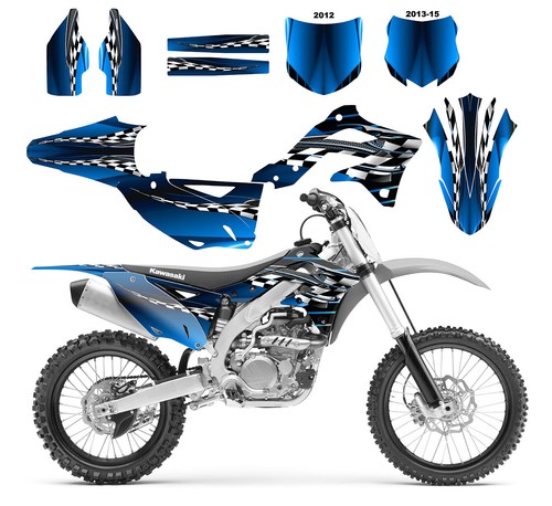 2012 2014 2015 KX450f KXF 450 kit de gráficos 24 mil vinilo de carreras #2500 verde - Imagen 3 de 19