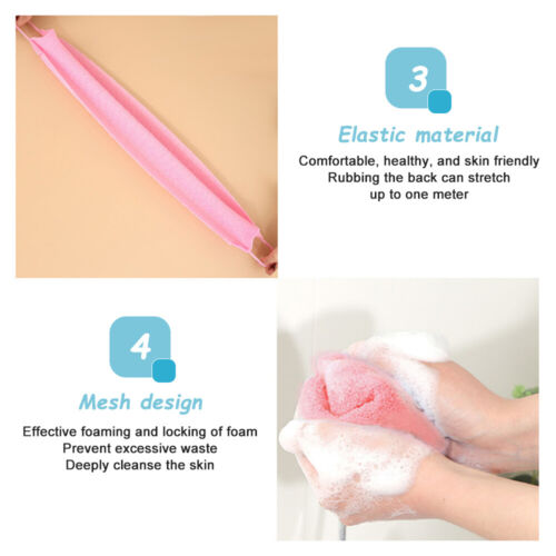 3PCS New Special Scrubbing Towel Nylon Back Exfoliating Long Stretch Household - Picture 10 of 20