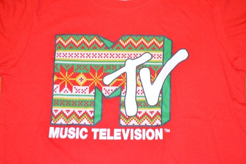 MTV Christmas Holiday Graphic Short Sleeve T Shirt Women's Size Medium (M) NWT! - Picture 3 of 6