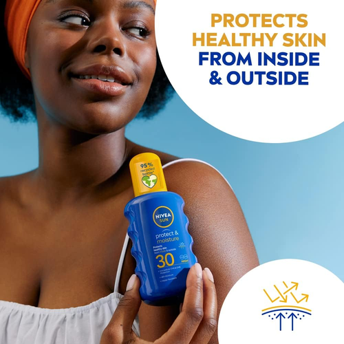NIVEA SUN Protect & Moisture Spray Solar FPS 30 (200 Ml), Crema Solar Hidratante Sp - Imagen 4 de 12