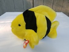 Black And Yellow Bubbles The Fish TY Beanie Buddies Collection, 10"