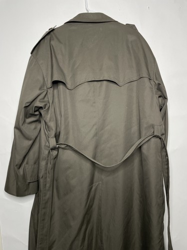 Christian Dior Monsieur Long Sleeve Trench Coat Vintage 44R Brown Green Gray - Picture 7 of 10