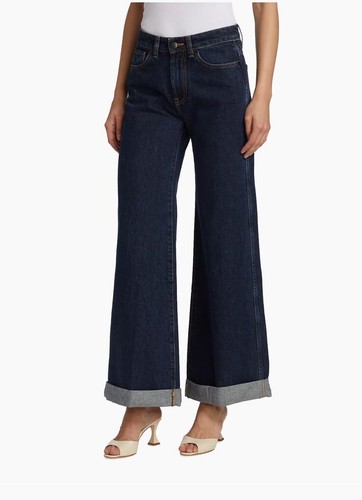 3x1 The Kat Wide Leg Jeans Saks Fifth Ave Rolled Cuff Women Sz 28 - Picture 4 of 19