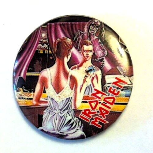 Insignia botón pinback vintage años 80 Iron Maiden 1,25"  - Imagen 1 de 2