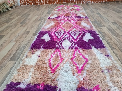 Marokkanischer Berber Wolle Läufer Teppich | 2'x9' Handarbeit Boujaad Teppich Boho Dekor M01 - Bild 12 von 13