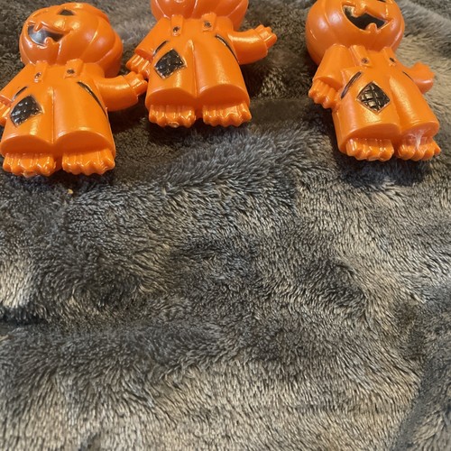 3 Halloween String Light Replacement Covers Blow Mold Style Pumpkin Man Glowing - Picture 4 of 4
