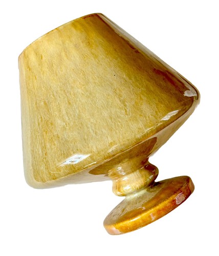 Haeger Pottery Mid Century Gold Glazed Pedestal “Mushroom” Planter Vase Compote - Picture 7 of 7