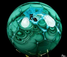 AMAZING 2.9" Malachite Carved Crystal Sphere, Crystal Healing