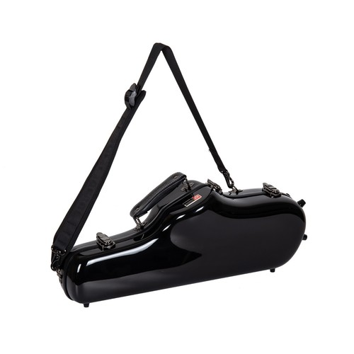 Crossrock Fiberglass Alto Saxophone Case-with Shoulder Straps-TSA Lock-Black - Picture 1 of 7