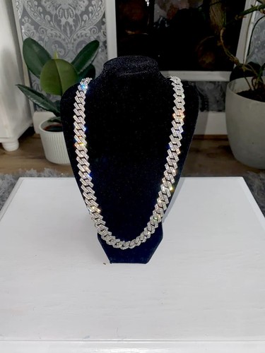 Herren Iced Out Diamant dick Miami kubanische Gliederkette Halskette Hip Hop Schmuck UK - Bild 1 von 7