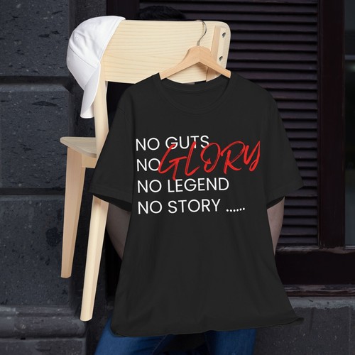 No GutS , No Glory Unisex Jersey Short Sleeve Tee, graphic T-shirt - Picture 6 of 7