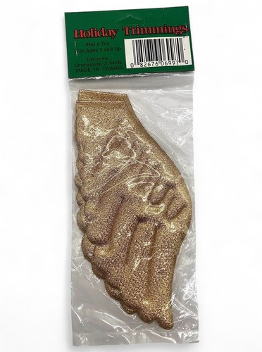 Angel Wings Holiday Trimmings Gold Sparkle 6 Inch Doll Making Vintage Craft - Picture 2 of 2