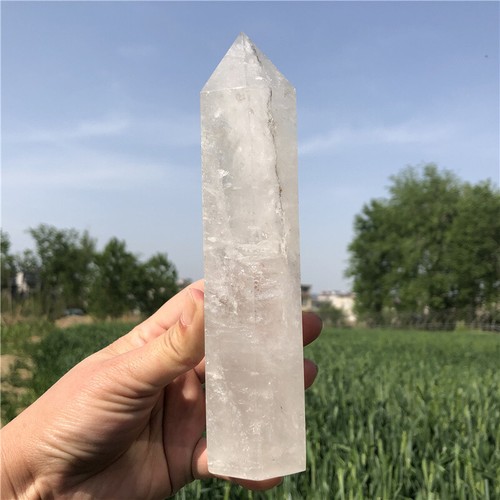0.7kg Natural Clear quartz Obelisk Reiki Quartz Crystal Wand Point Decor XA6179 - Picture 5 of 12