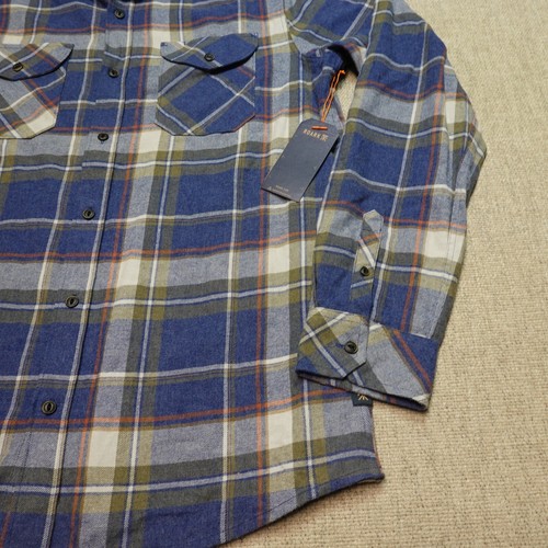 Roark Button-Up Long Sleeve Flannel Shirt Size Medium Blue Plaid Classic Fit NWT - Picture 5 of 10