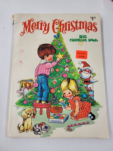 Vintage 1978 Merry Christmas Big Coloring Book. Waldman Publishing Corp.  - Picture 1 of 8