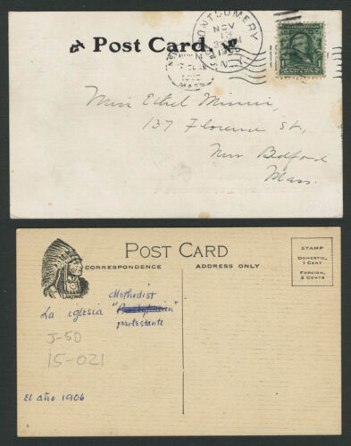 Montgomery NY: Two c.1905-10 Postcards METHODIST, EPISCOPAL CHURCHES - Picture 2 of 2