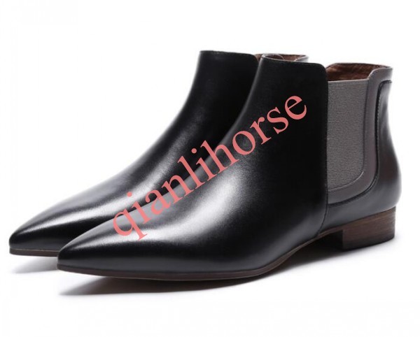 Pointed Toe Elastic Low Heel PU Leather Pull Sexy On Trendy Sexy Pull Mujer Ankle Botas 23e777 Pointed Toe Elastic Low Heel PU Leather Pull Sexy On Trendy Sexy Pull Mujer Ankle Botas 23e777
