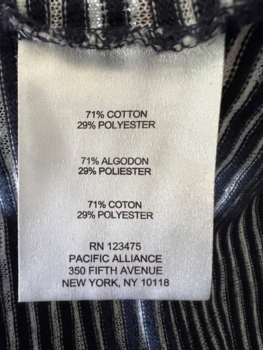 Jones New York Striped Cap Sleeve Nautical Button Shoulder Boat Neck Top Size L - Picture 7 of 8