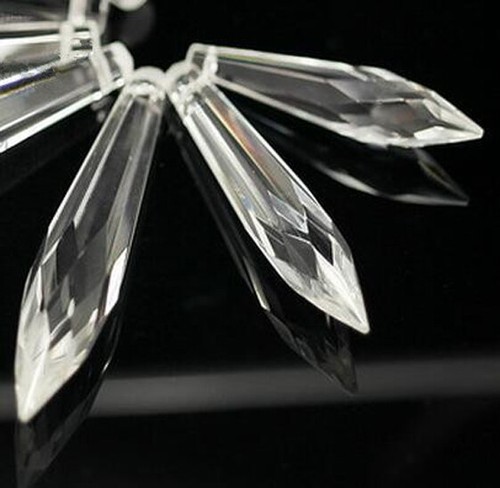 10Pcs 3'' 76mm U-DROP Prisms Pendant Crystal Chandelier Lamp Part Wedding Decor