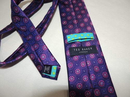 NWT Ted Baker London Men's Woven 100% Silk Necktie Tie NEW! - Picture 5 of 7